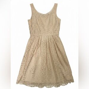 J. Crew Lace Dress in Cream with Pattern